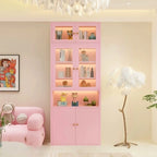 Modern White Wooden Adjustable Shelf Storage Display Cabinet