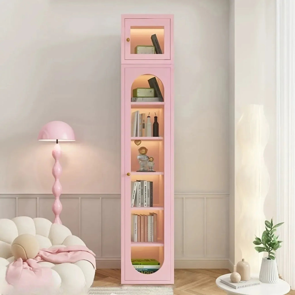 Modern White Wooden Adjustable Shelf Storage Display Cabinet