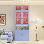 Modern White Wooden Adjustable Shelf Storage Display Cabinet