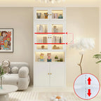Modern White Wooden Adjustable Shelf Storage Display Cabinet