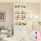 Modern White Wooden Adjustable Shelf Storage Display Cabinet
