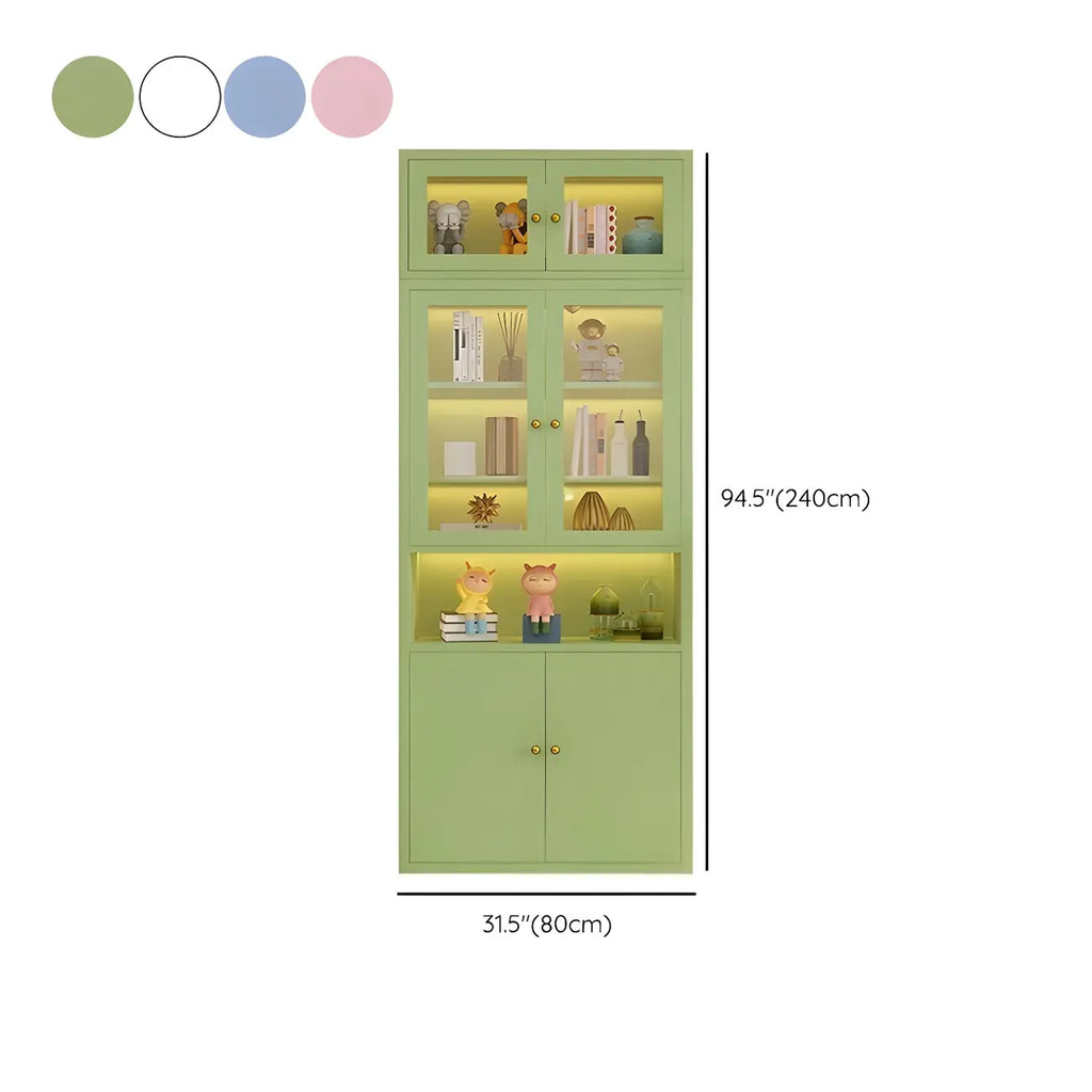 Modern White Wooden Adjustable Shelf Storage Display Cabinet