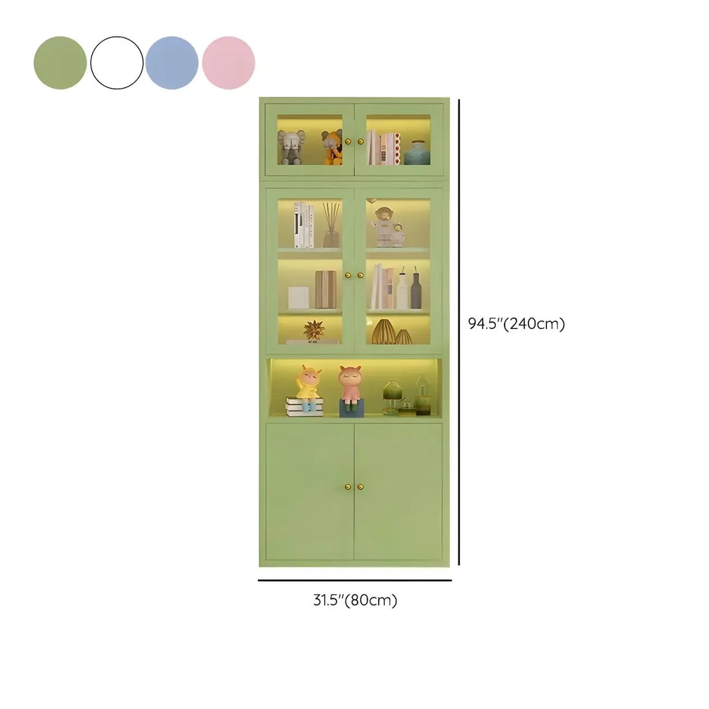 Modern White Wooden Adjustable Shelf Storage Display Cabinet