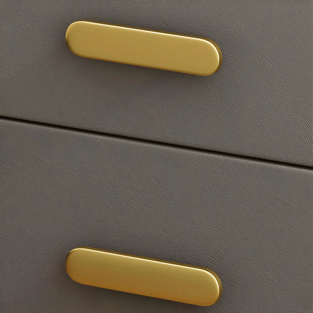 Modern Grey Bedside Table with Drawers and Stone Top