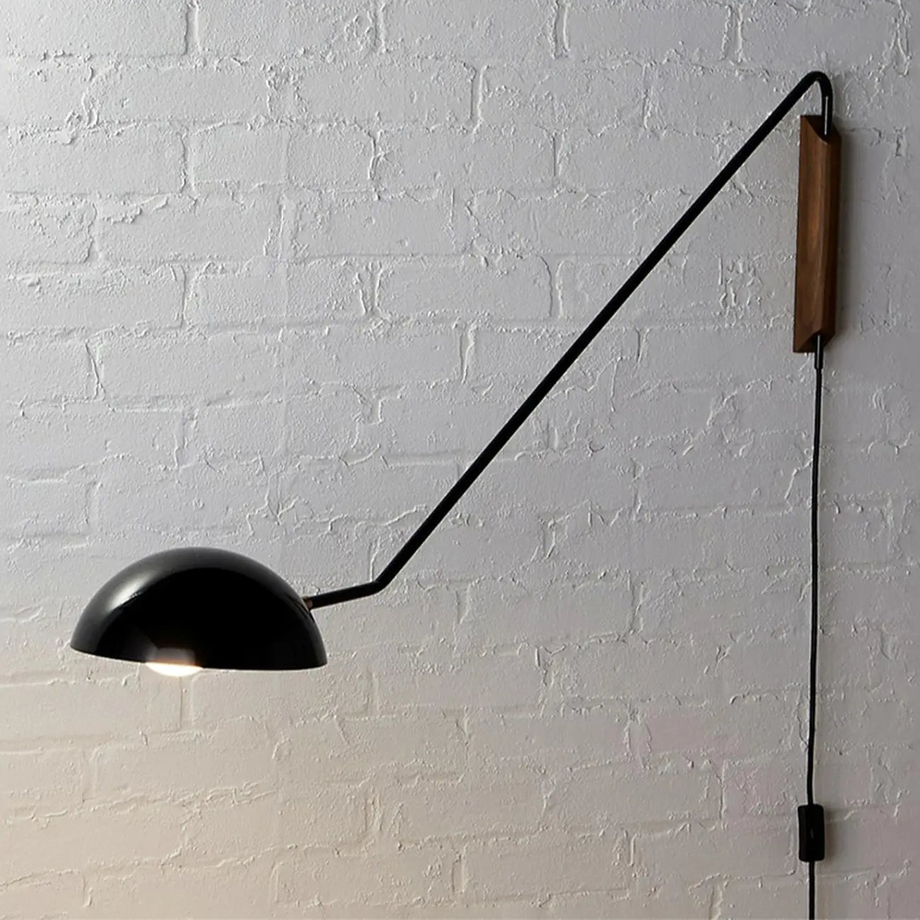 Modern Adjustable Iron Wall Mount Lamp with Dome Shade