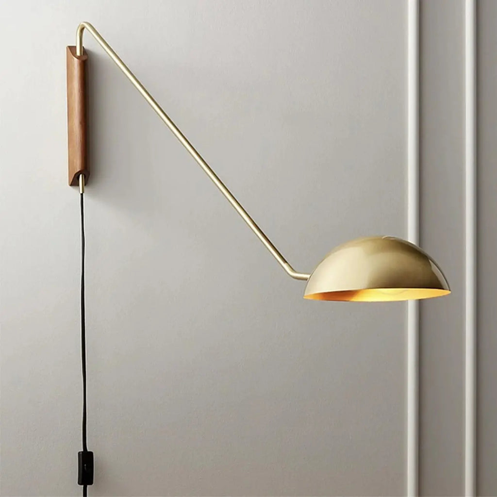 Modern Adjustable Iron Wall Mount Lamp with Dome Shade