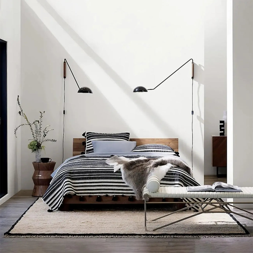 Modern Adjustable Iron Wall Mount Lamp with Dome Shade