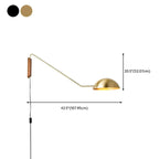 Modern Adjustable Iron Wall Mount Lamp with Dome Shade