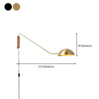 Modern Adjustable Iron Wall Mount Lamp with Dome Shade