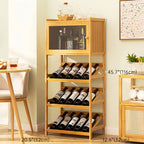 Wall Storage Bamboo Space-Saving Display Open Wine Cabinet