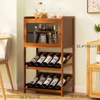 Wall Storage Bamboo Space-Saving Display Open Wine Cabinet