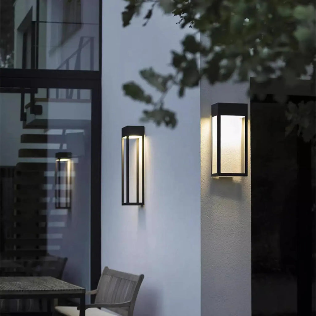 Modern Steel Black Rectangle LED Outdoor Wall Light