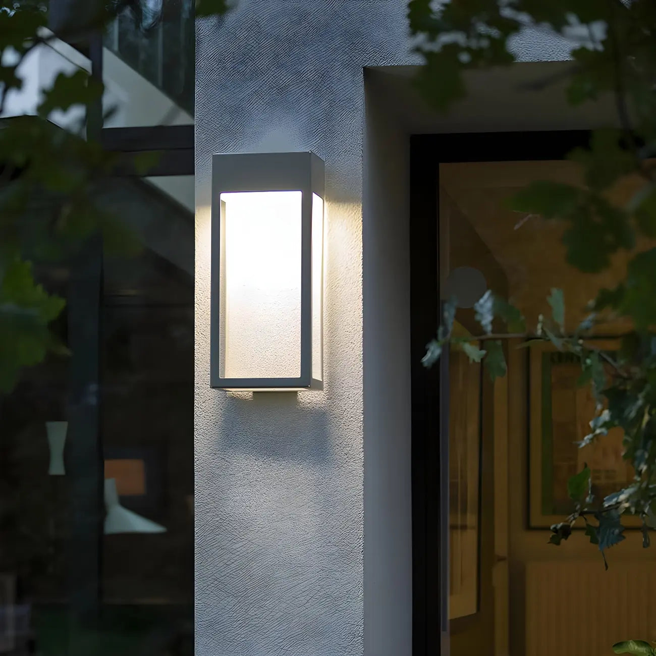 Modern Steel Black Rectangle LED Outdoor Wall Light