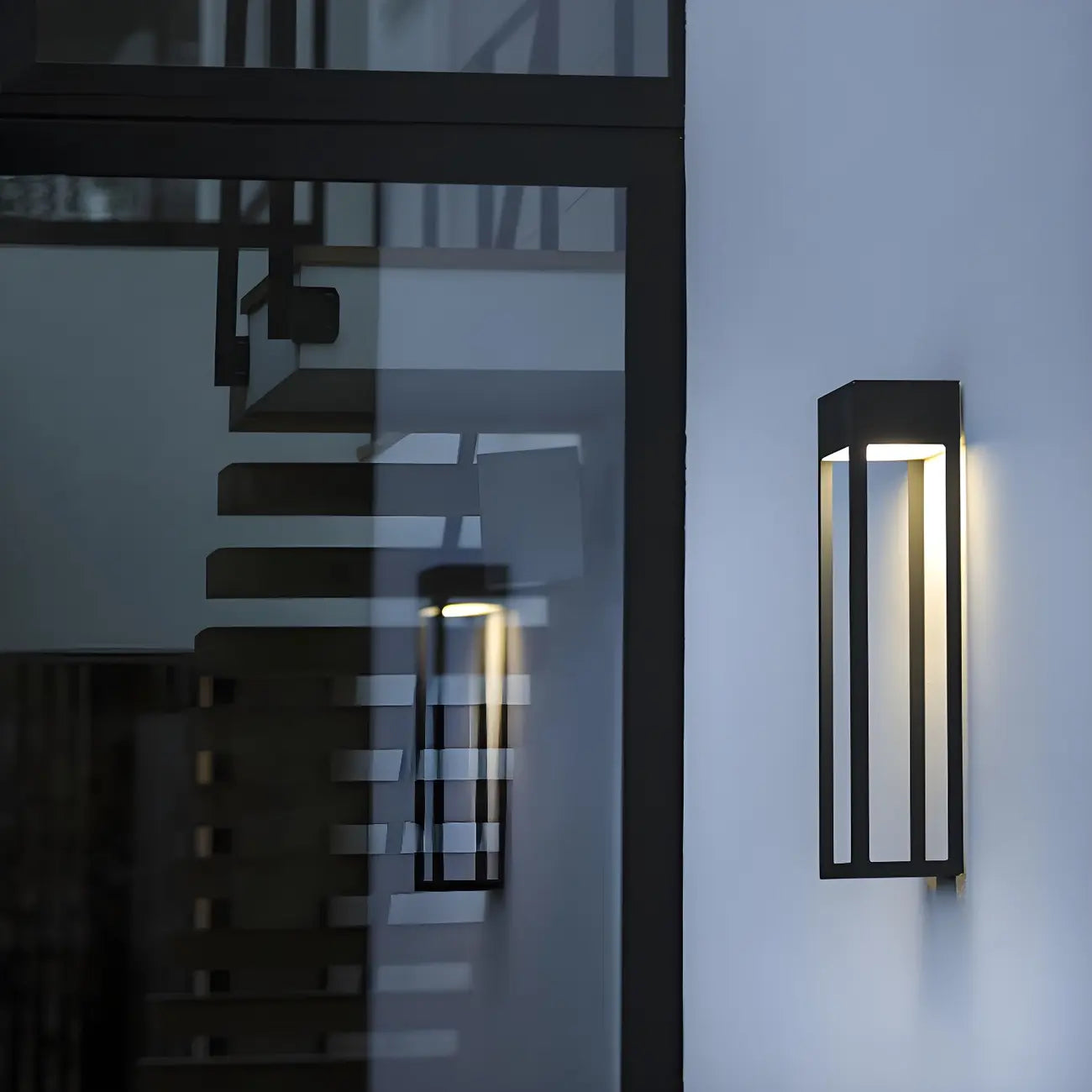 Modern Steel Black Rectangle LED Outdoor Wall Light