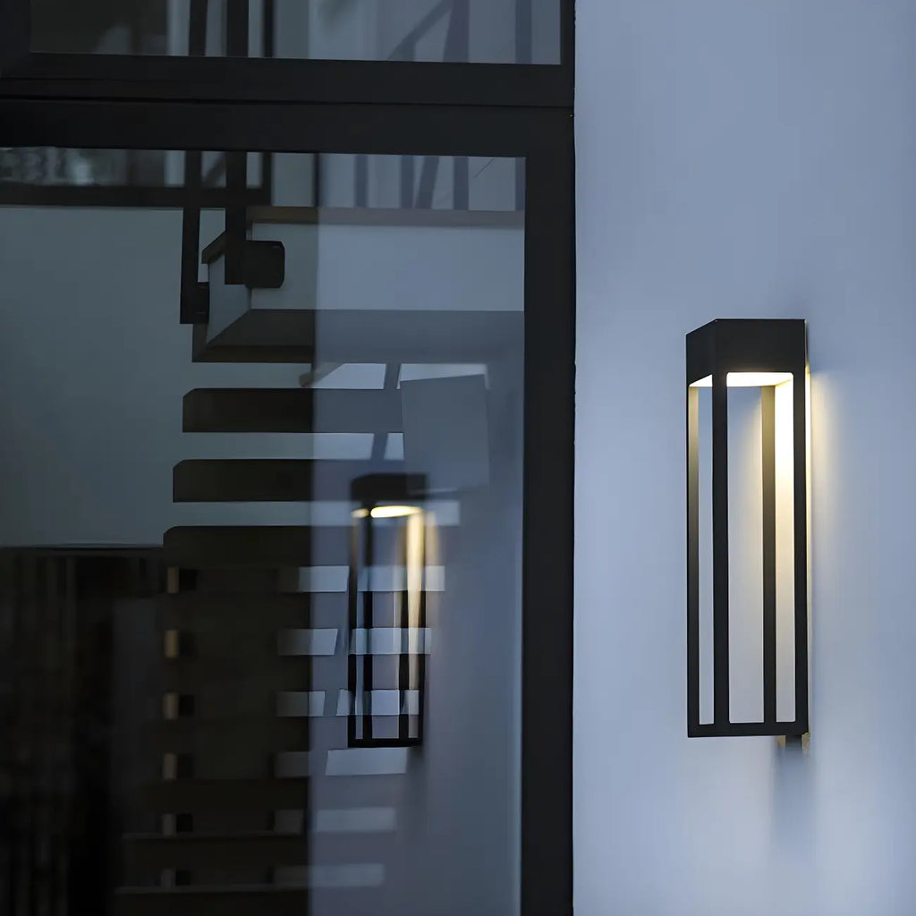 Modern Steel Black Rectangle LED Outdoor Wall Light