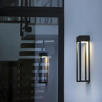 Modern Steel Black Rectangle LED Outdoor Wall Light