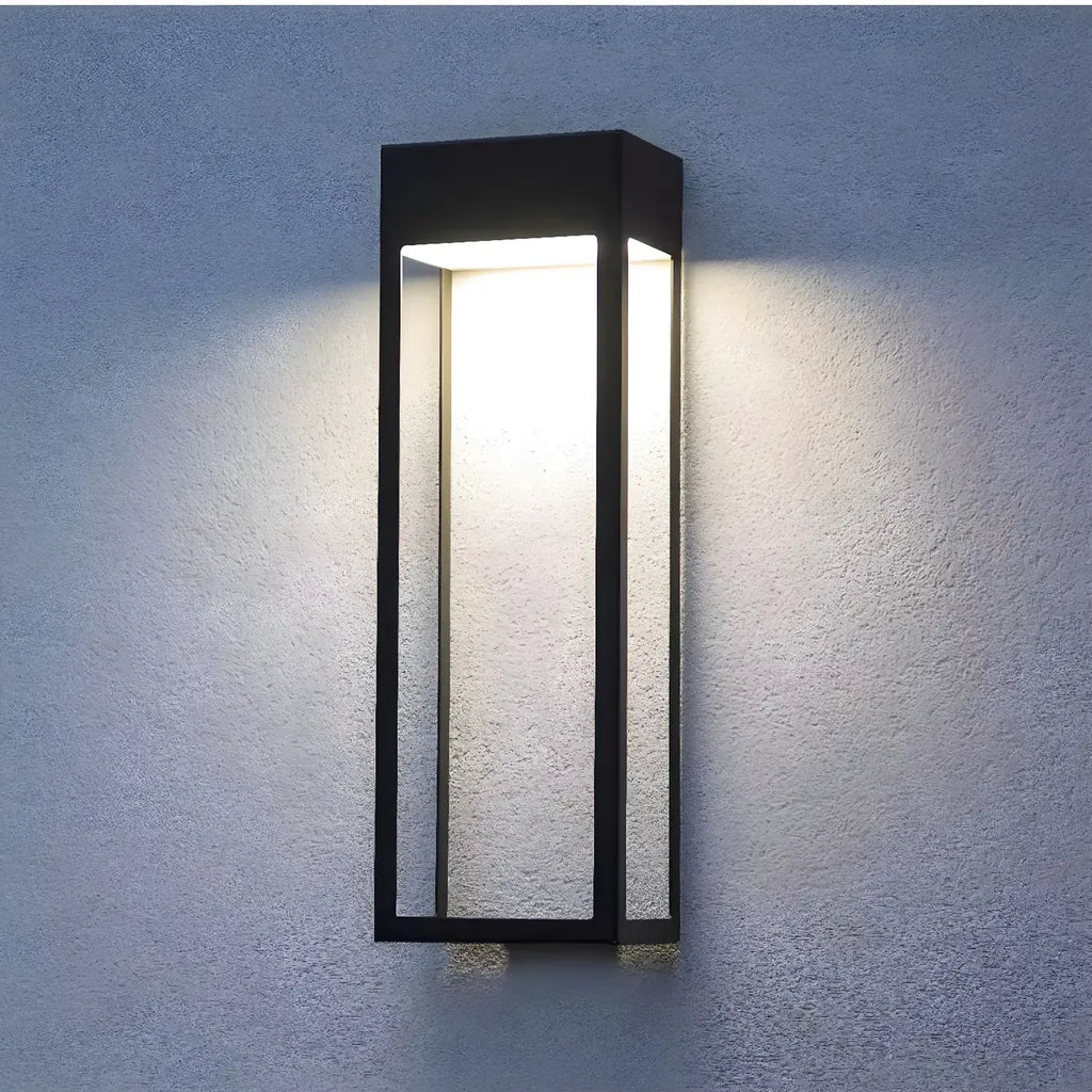 Modern Steel Black Rectangle LED Outdoor Wall Light