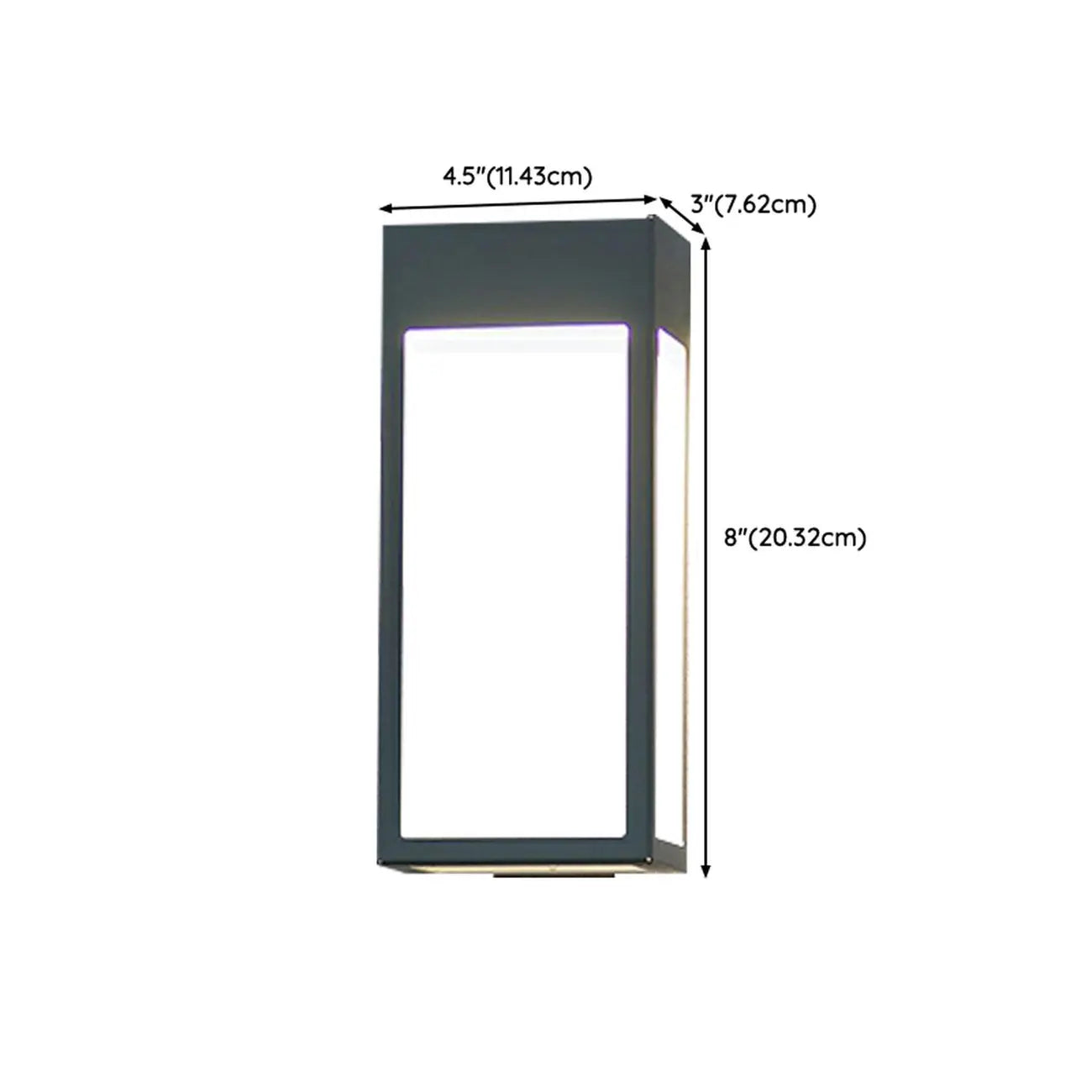 Modern Steel Black Rectangle LED Outdoor Wall Light