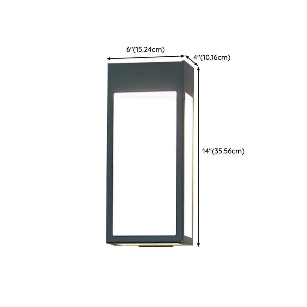Modern Steel Black Rectangle LED Outdoor Wall Light