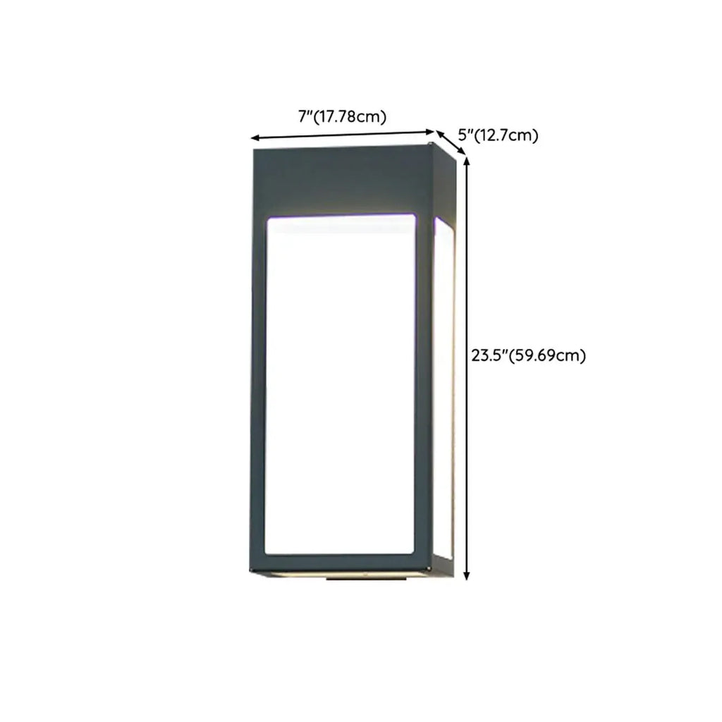 Modern Steel Black Rectangle LED Outdoor Wall Light
