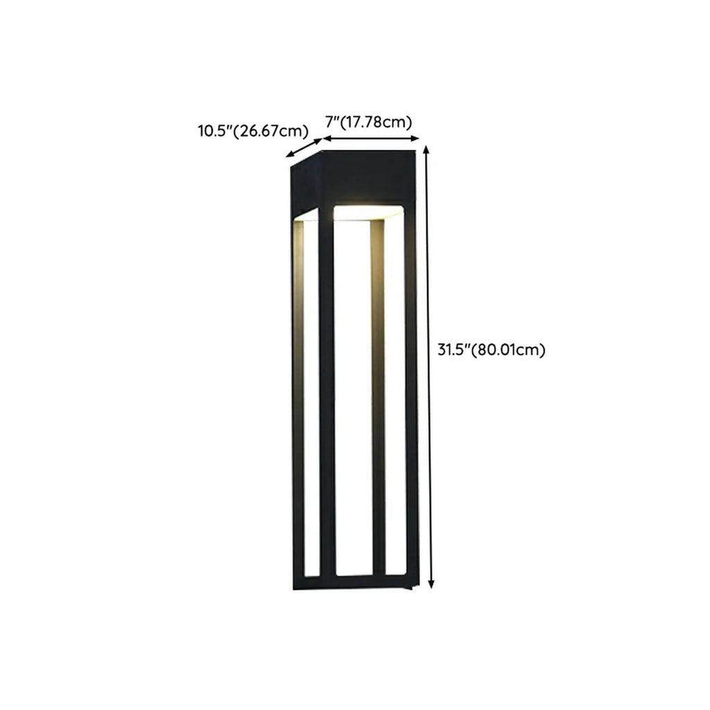 Modern Steel Black Rectangle LED Outdoor Wall Light