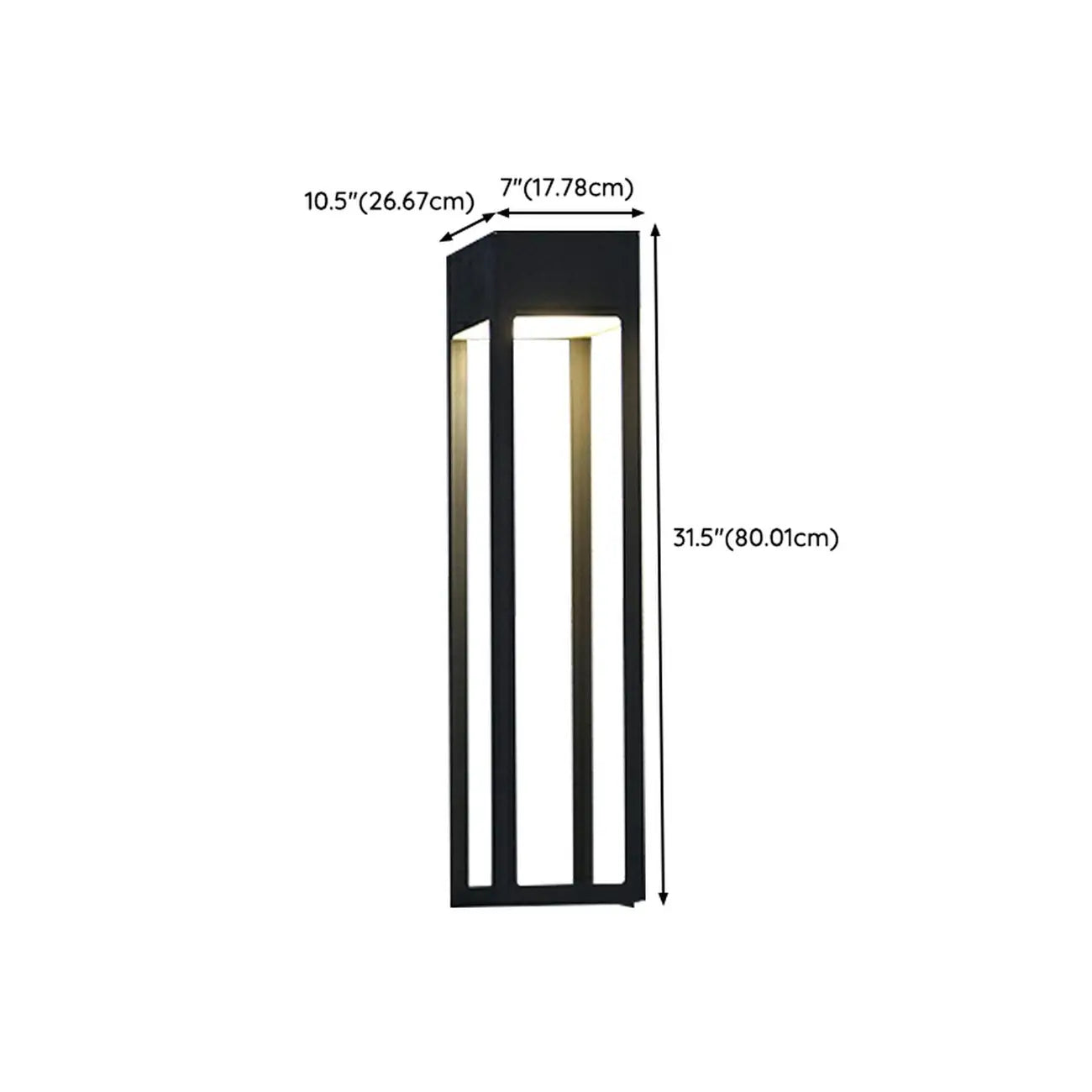 Modern Steel Black Rectangle LED Outdoor Wall Light