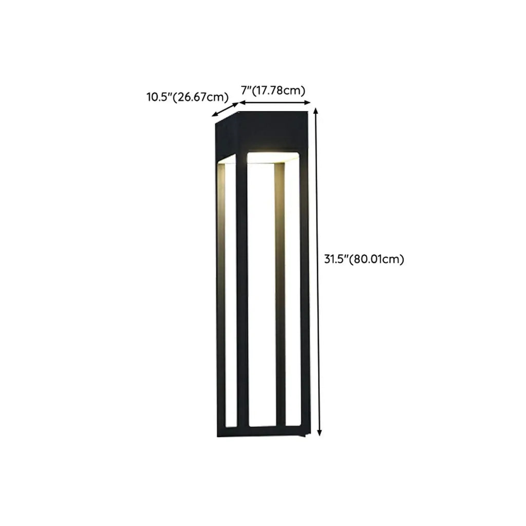 Modern Steel Black Rectangle LED Outdoor Wall Light