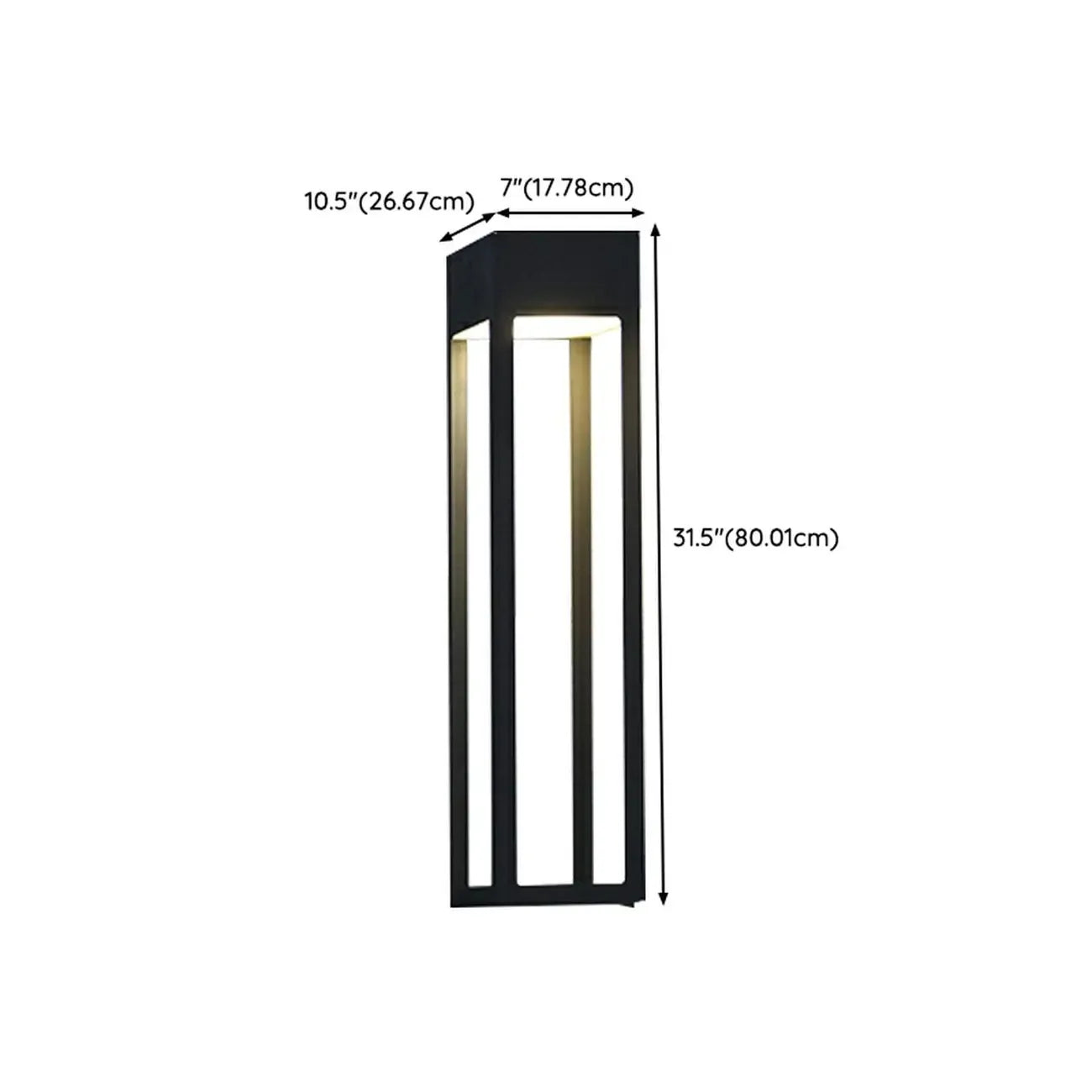 Modern Steel Black Rectangle LED Outdoor Wall Light