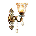 Elegant Brass Wall Sconce with Crystal Shade for Hallway