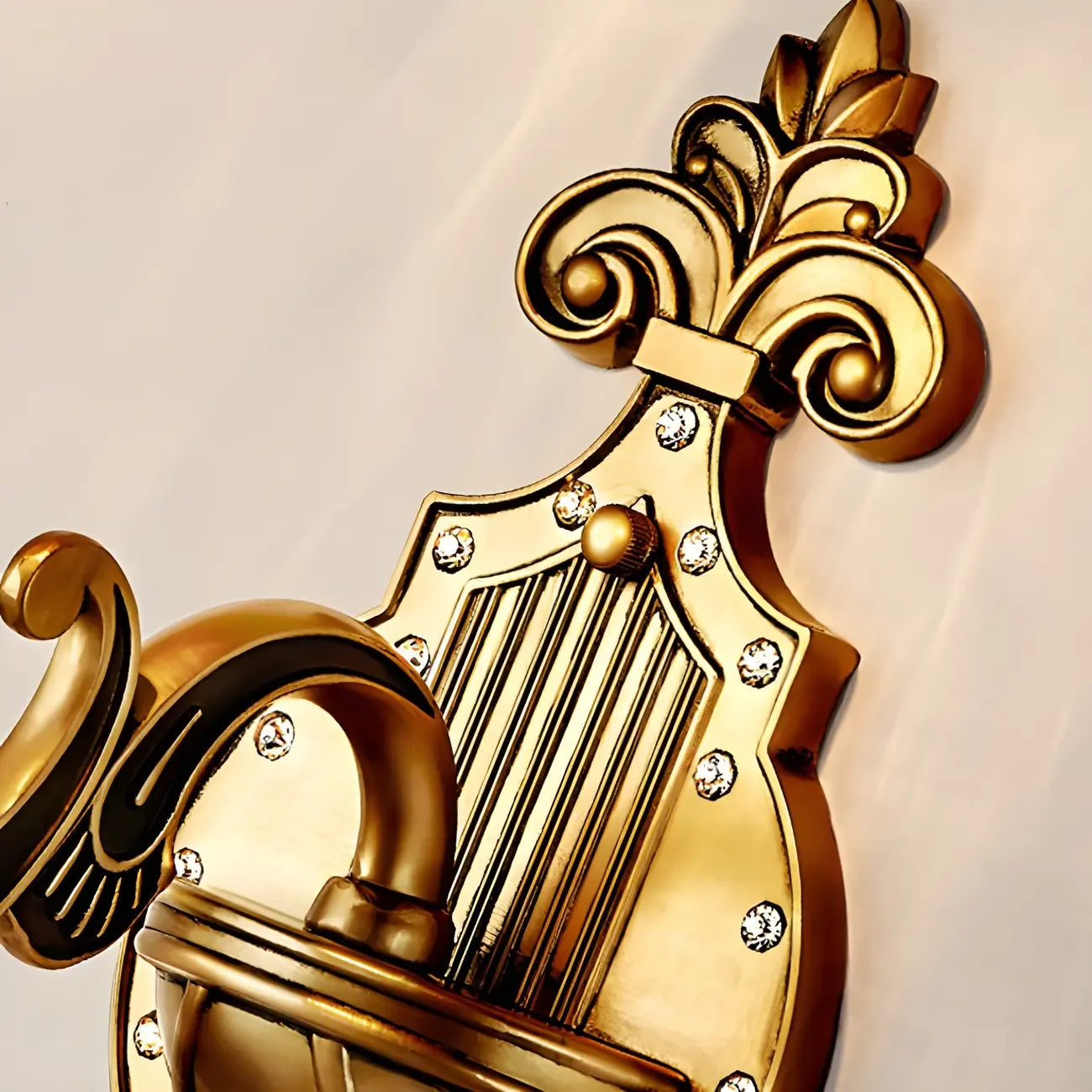 Elegant Brass Wall Sconce with Crystal Shade for Hallway