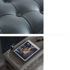 Upholstered Grey Flip-Up Top Shoe Bench for Entryway