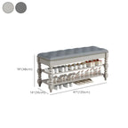Upholstered Grey Flip-Up Top Shoe Bench for Entryway