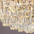Golden Flower Crystal Chandelier Elegant LED for Living Room