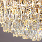 Golden Flower Crystal Chandelier Elegant LED for Living Room