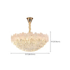 Golden Flower Crystal Chandelier Elegant LED for Living Room