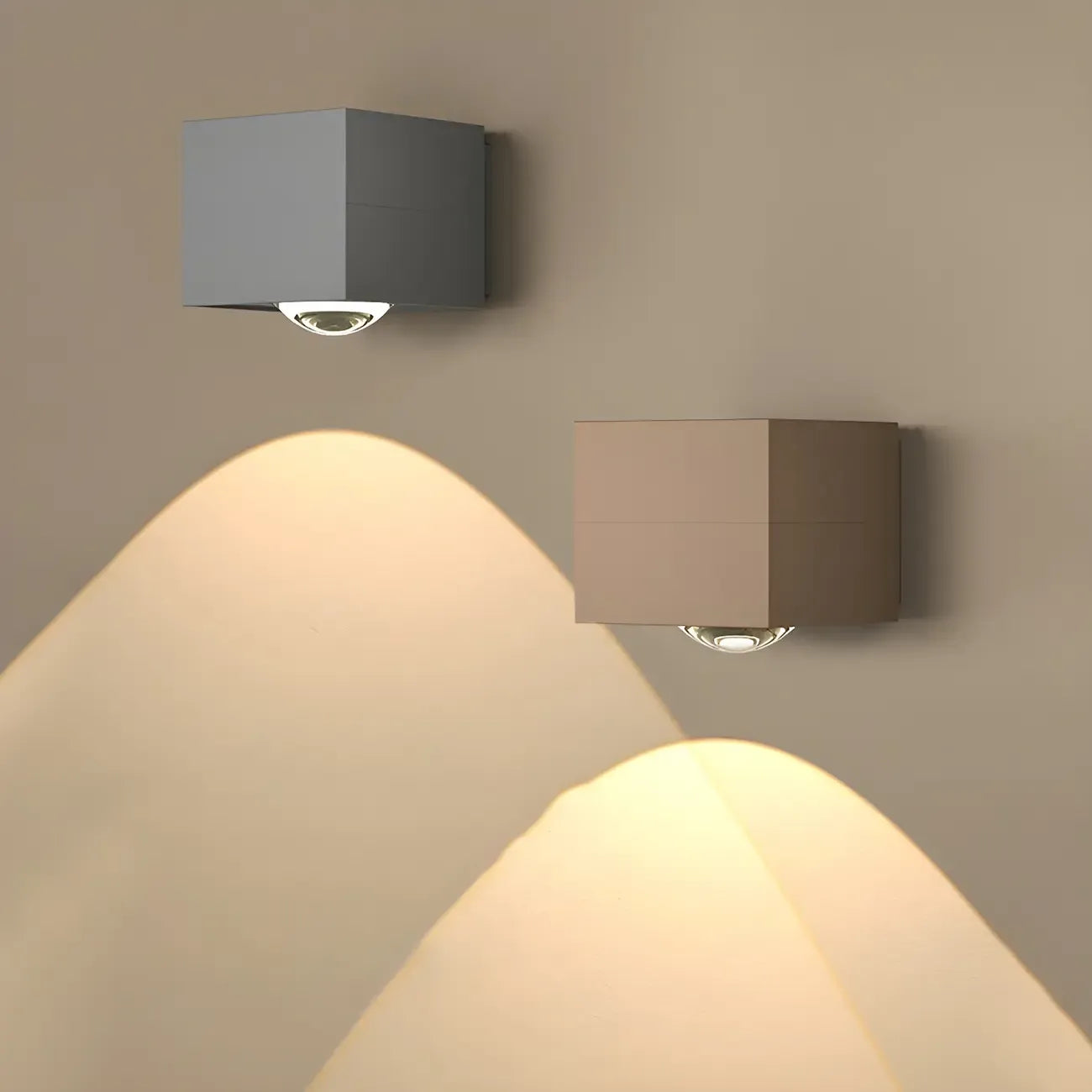 Charging Port Cube LED Wall Sconce with Touch & Warm Light