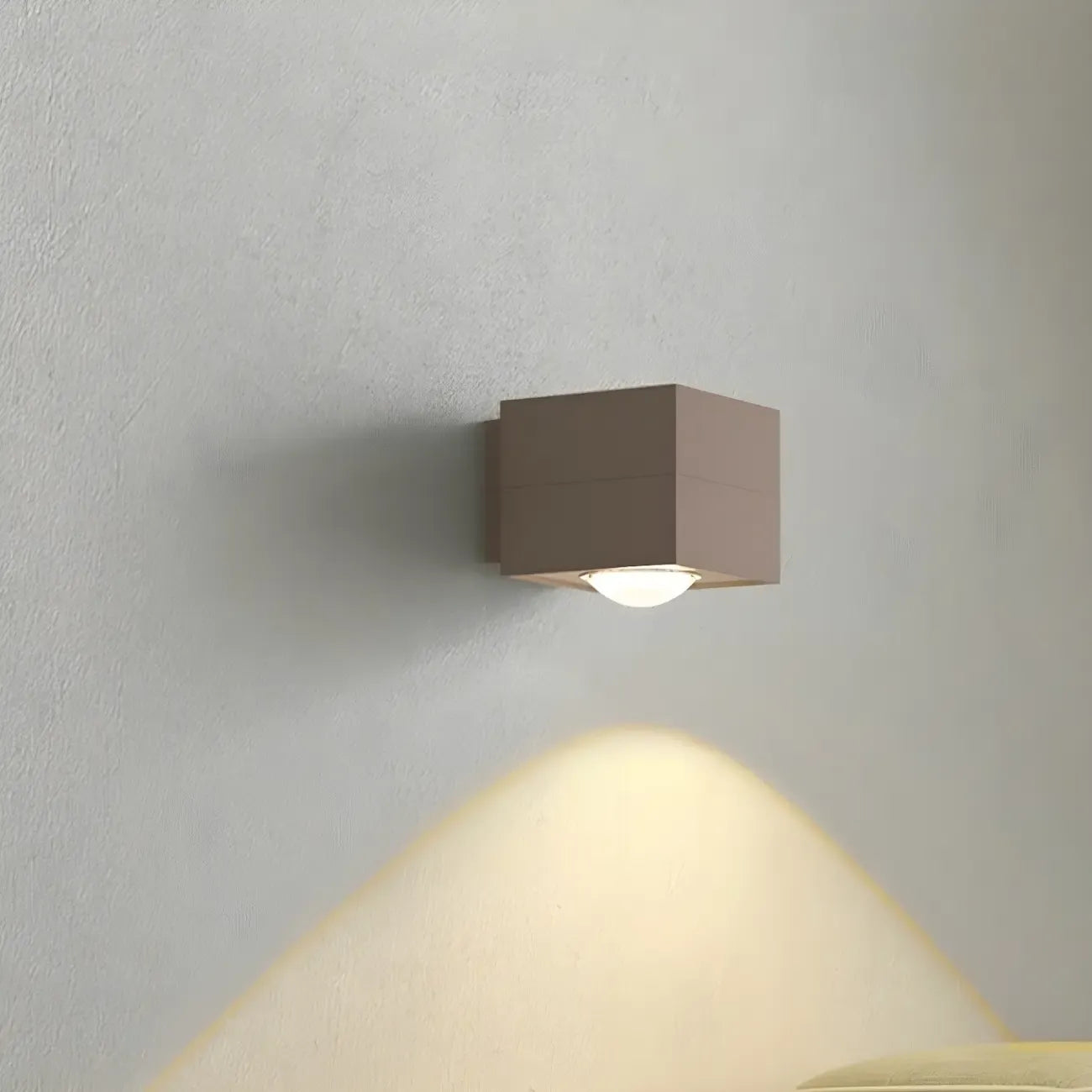 Charging Port Cube LED Wall Sconce with Touch & Warm Light