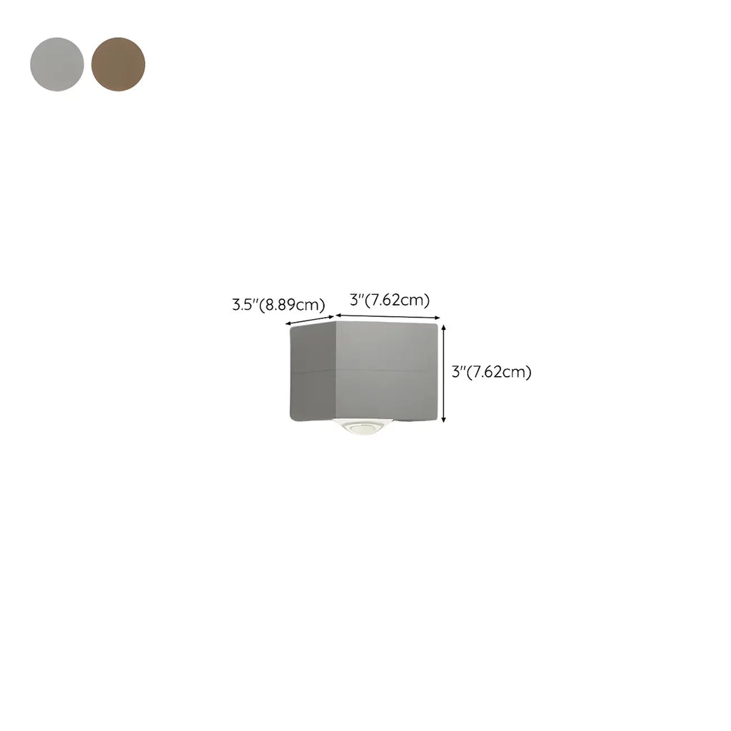 Charging Port Cube LED Wall Sconce with Touch & Warm Light