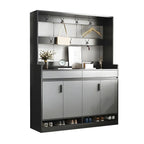 Modern Grey Shoe Storage Cabinet Rectangular Adjustable Shelves