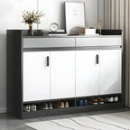 Modern Grey Shoe Storage Cabinet Rectangular Adjustable Shelves