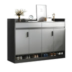 Modern Grey Shoe Storage Cabinet Rectangular Adjustable Shelves
