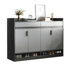 Modern Grey Shoe Storage Cabinet Rectangular Adjustable Shelves