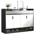 Modern Grey Shoe Storage Cabinet Rectangular Adjustable Shelves