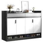 Modern Grey Shoe Storage Cabinet Rectangular Adjustable Shelves