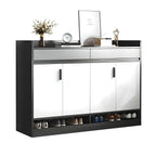 Modern Grey Shoe Storage Cabinet Rectangular Adjustable Shelves