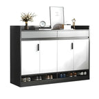 Modern Grey Shoe Storage Cabinet Rectangular Adjustable Shelves