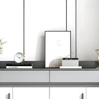 Modern Grey Shoe Storage Cabinet Rectangular Adjustable Shelves