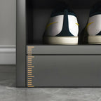 Modern Grey Shoe Storage Cabinet Rectangular Adjustable Shelves