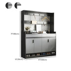 Modern Grey Shoe Storage Cabinet Rectangular Adjustable Shelves