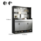Modern Grey Shoe Storage Cabinet Rectangular Adjustable Shelves